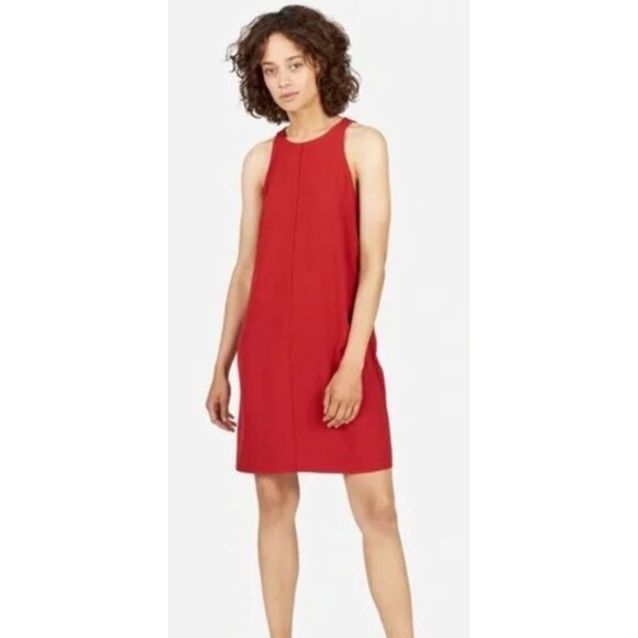 Everlane Japanese GoWeave High Neck Tank Red Dress-sz 12 - Picture 1 of 10